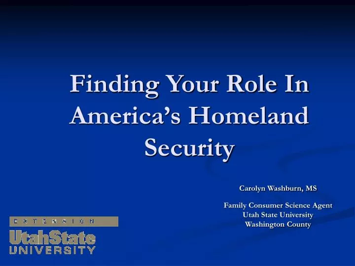 finding your role in america s homeland security