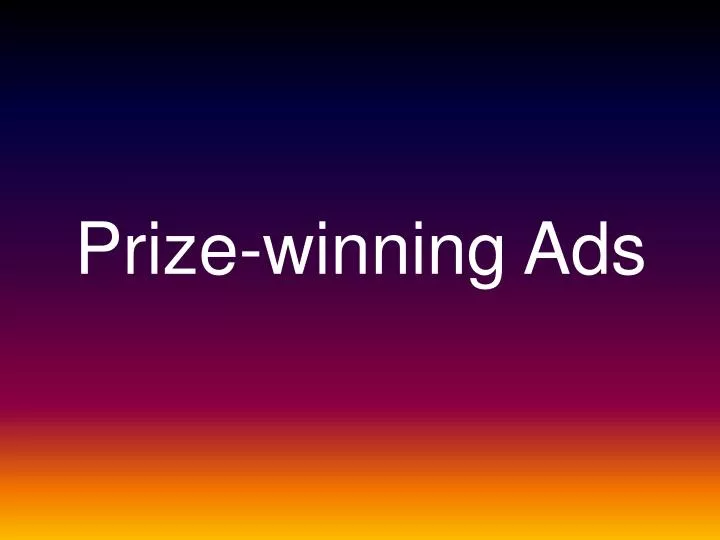 prize winning ads