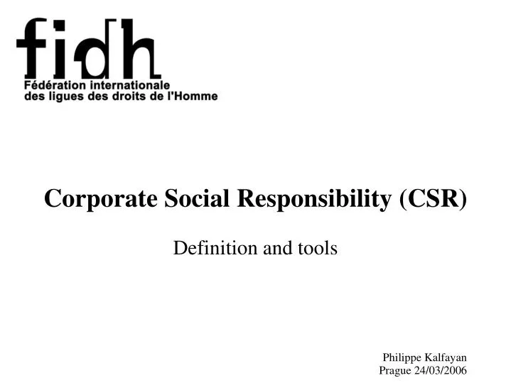 corporate social responsibility csr definition and tools