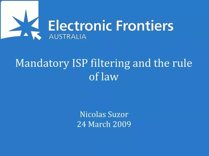 mandatory isp filtering and the rule of law