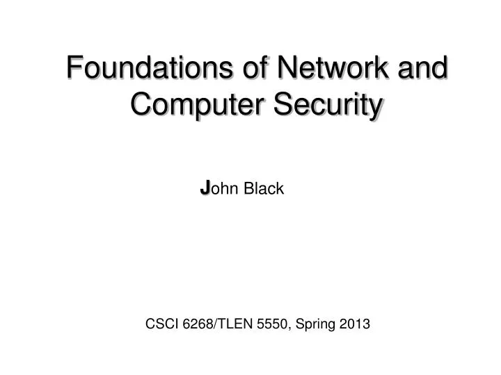 foundations of network and computer security