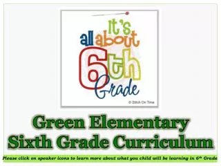 Green Elementary Sixth Grade Curriculum