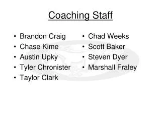 Coaching Staff