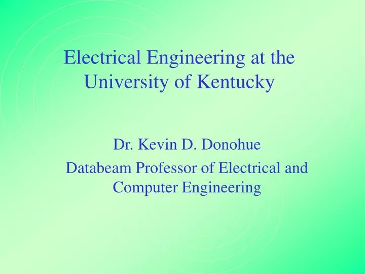 electrical engineering at the university of kentucky