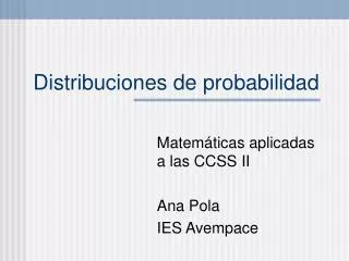 distribuciones de probabilidad