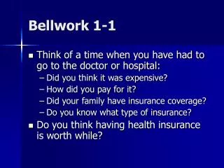 Bellwork 1-1