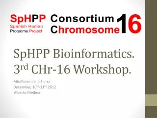 SpHPP Bioinformatics. 3 rd CHr-16 Workshop.