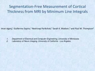 Segmentation-Free Measurement of Cortical Thickness from MRI by Minimum Line Integrals