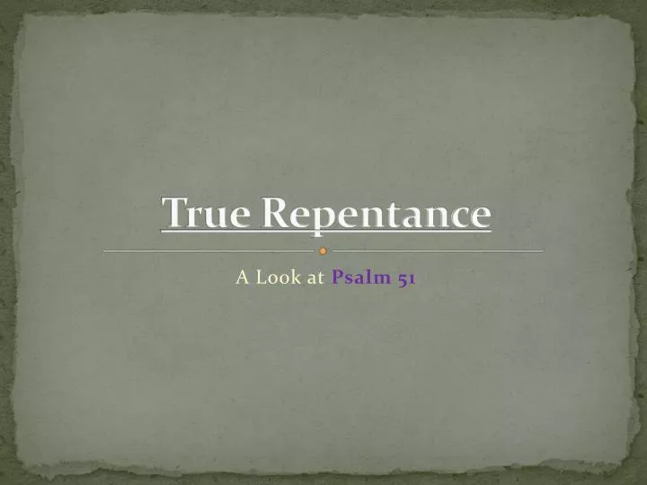 true repentance