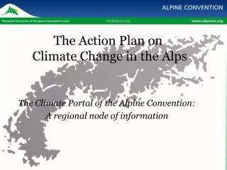 The Action Plan on Climate Change in the Alps