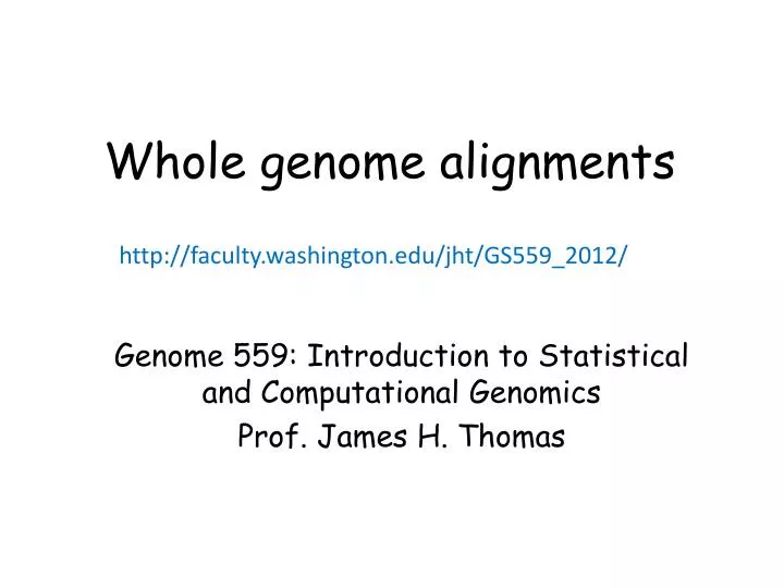 whole genome alignments