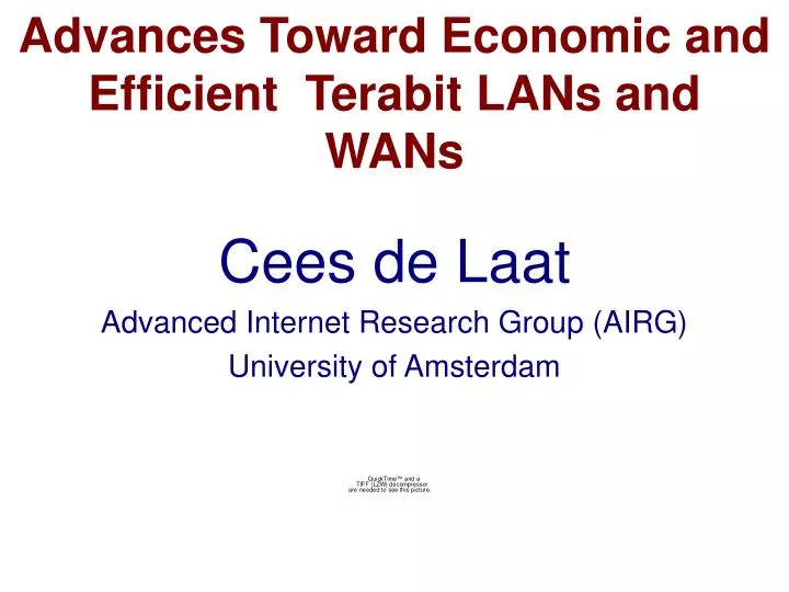 advances toward economic and efficient terabit lans and wans