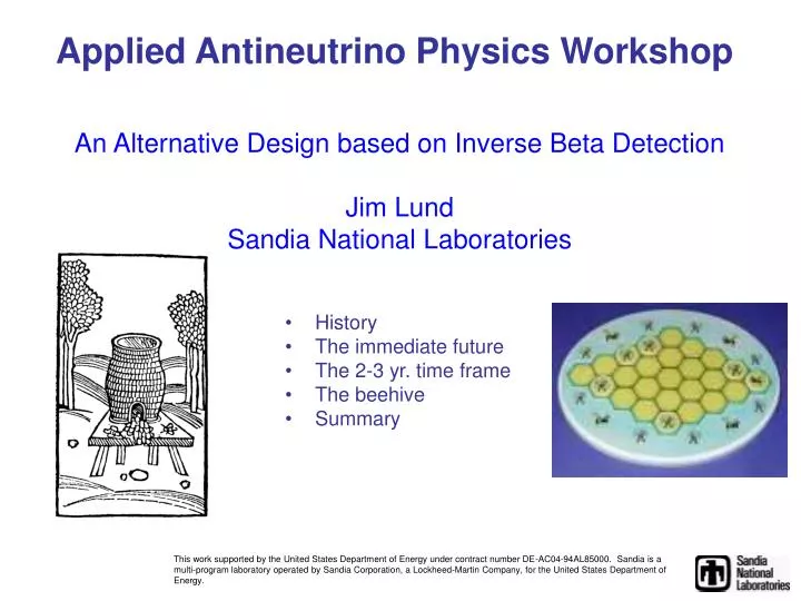 an alternative design based on inverse beta detection jim lund sandia national laboratories