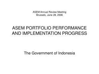The Government of Indonesia