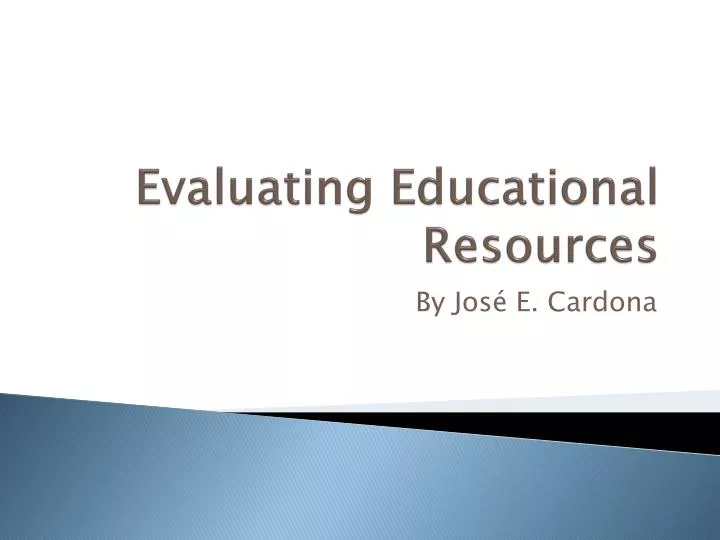 evaluating educational resources