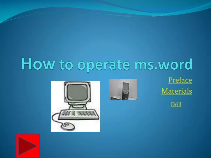 how to operate ms word