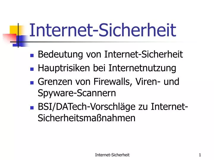 internet sicherheit