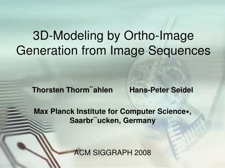 3d modeling by ortho image generation from image sequences