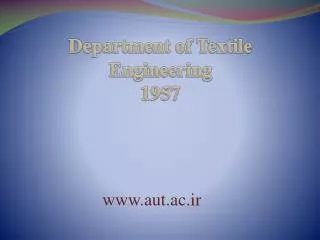 Department of Textile Engineering 1957