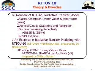 RTTOV 10 Theory &amp; Exercise