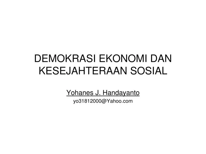 demokrasi ekonomi dan kesejahteraan sosial