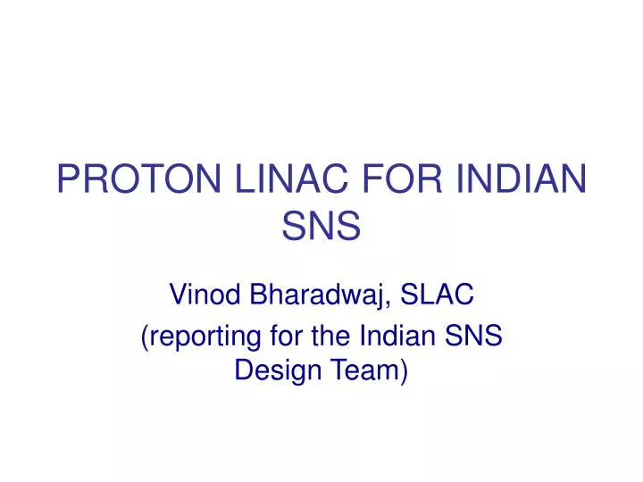 proton linac for indian sns