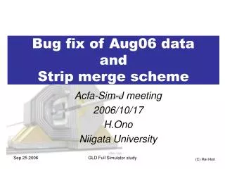 Bug fix of Aug06 data and Strip merge scheme