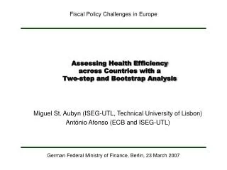 Assessing Health Efficiency across Countries with a Two-step and Bootstrap Analysis