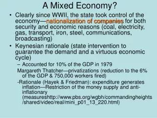 A Mixed Economy?