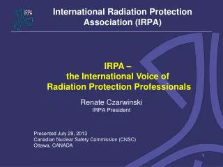 International Radiation Protection Association (IRPA)