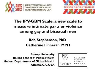 The IPV-GBM Scale: a new scale to measure intimate partner violence among gay and bisexual men