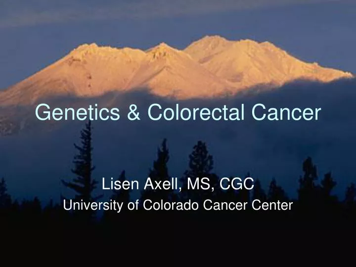 genetics colorectal cancer