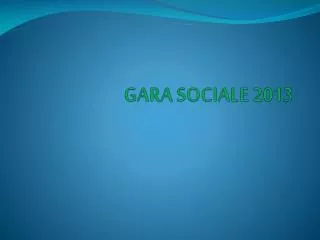 GARA SOCIALE 2013