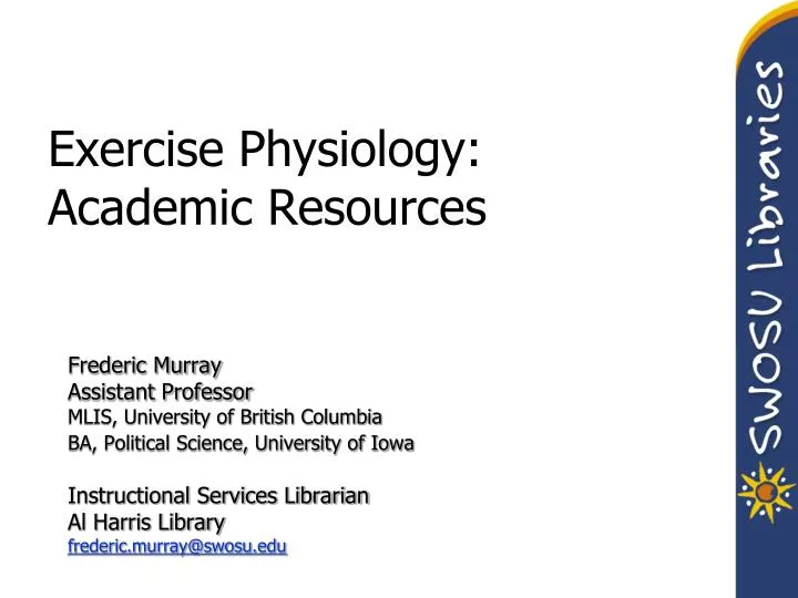 exercise physiology academic resources