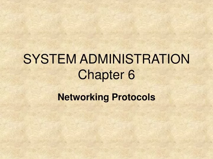 system administration chapter 6