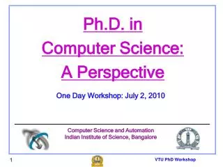 VTU PhD Workshop