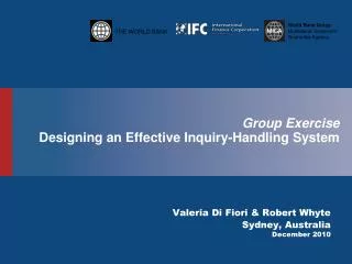 Group Exercise Designing an Effective Inquiry-Handling System