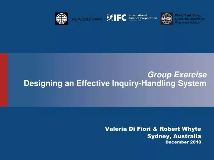 group exercise designing an effective inquiry handling system