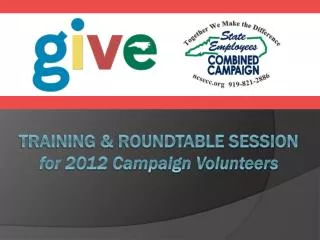 Training &amp; Roundtable Session for 2012 Campaign Volunteers