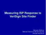 Measuring ISP Response to VeriSign Site Finder - slide 1