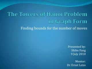 The Towers of Hanoi Problem in Graph Form