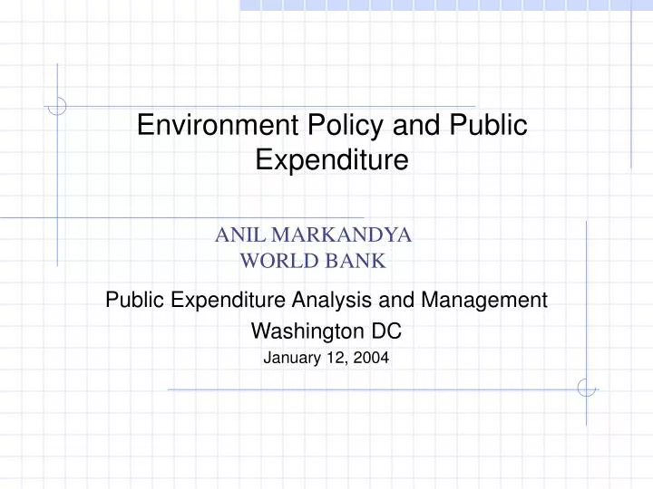 environment policy and public expenditure