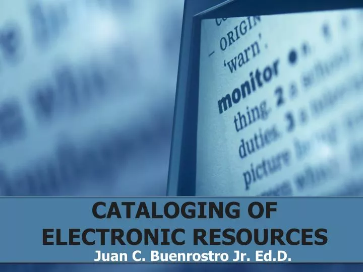 cataloging of electronic resources