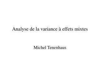 analyse de la variance effets mixtes