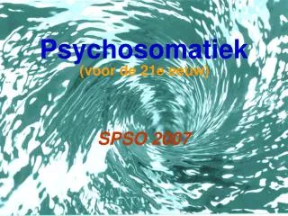 Psychosomatiek SPSO 2007