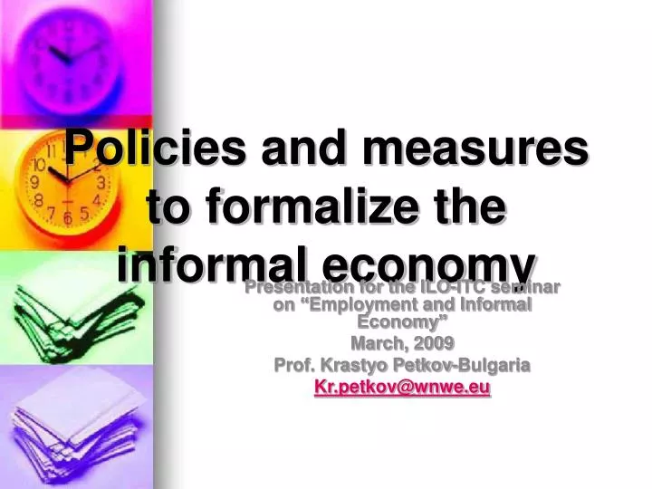 policies and measures to formalize the informal economy
