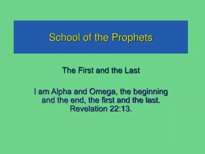 school of the prophets