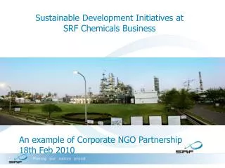 Sustainable Development Initiatives at SRF Chemicals Business