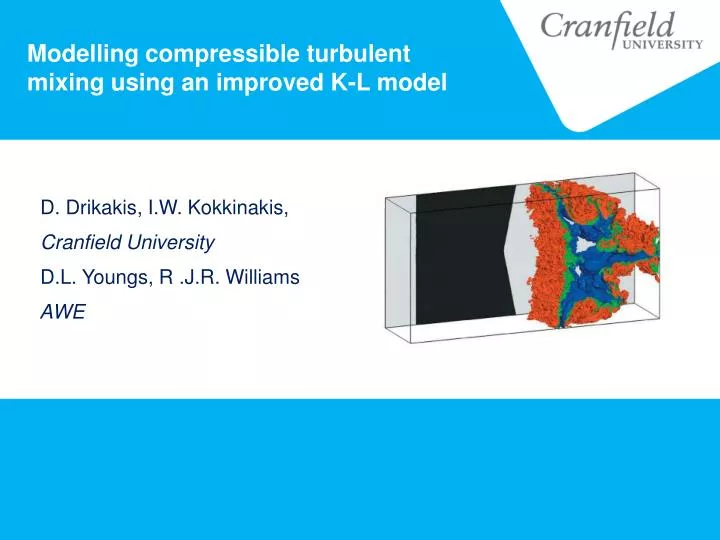 modelling compressible turbulent mixing using an improved k l model