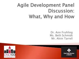 Agile Development Panel Discussion: What, Why and How